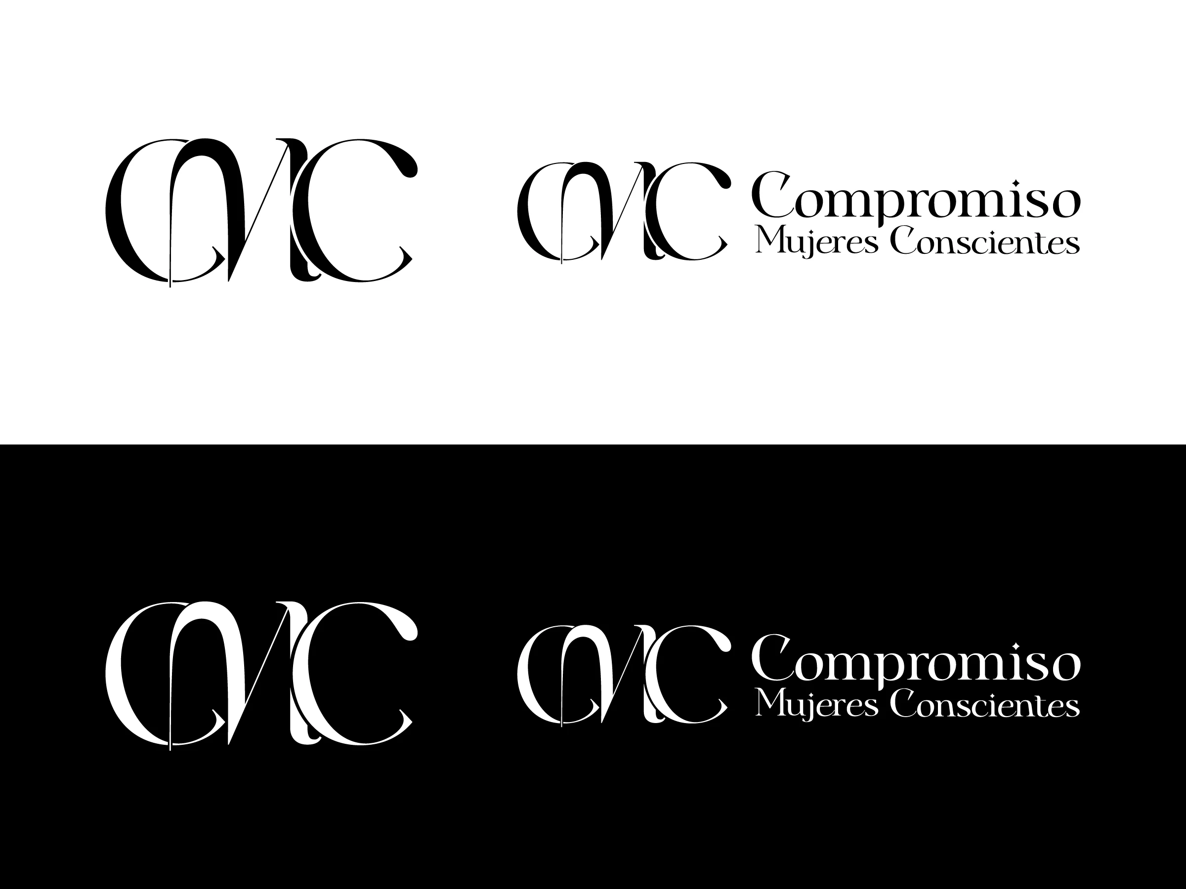 Versión monocromática del identificador para impresión a una tinta, en positivo y negativo